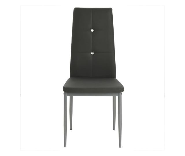 Jedilni stoli, 2 kosa, sivi, umetno usnje