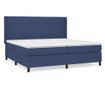 Боксспринг легло с матрак, синьо, 200x200 см, текстил thumbnail 2