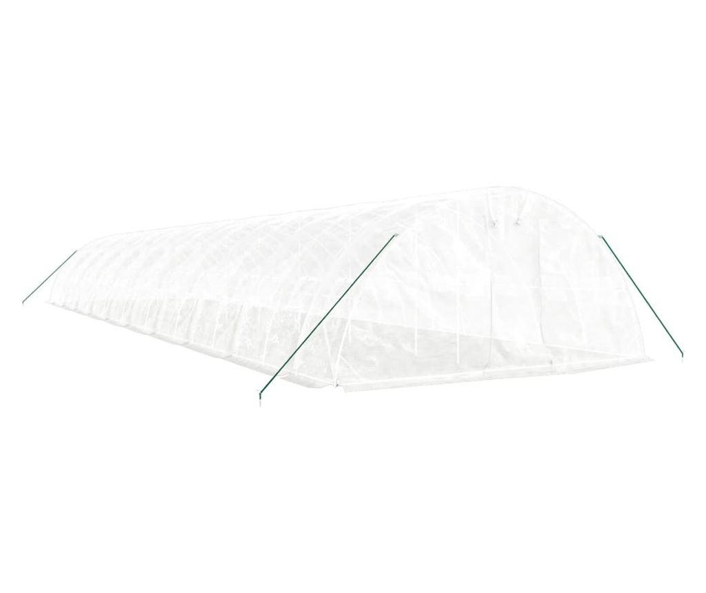 Оранжерия със стоманена рамка, бяла, 100 m², 20x5x2,3 m - 3