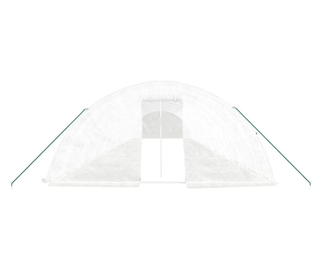 Оранжерия със стоманена рамка, бяла, 100 m², 20x5x2,3 m - 4