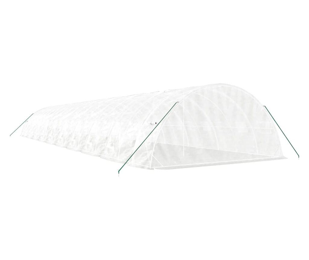 Оранжерия със стоманена рамка, бяла, 100 m², 20x5x2,3 m - 6