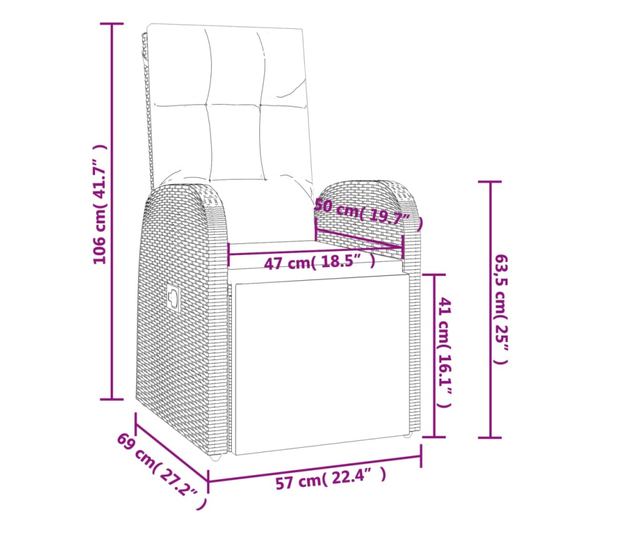 Комплект градински мебели от 9 части, полиратан/масивна дървесина акация