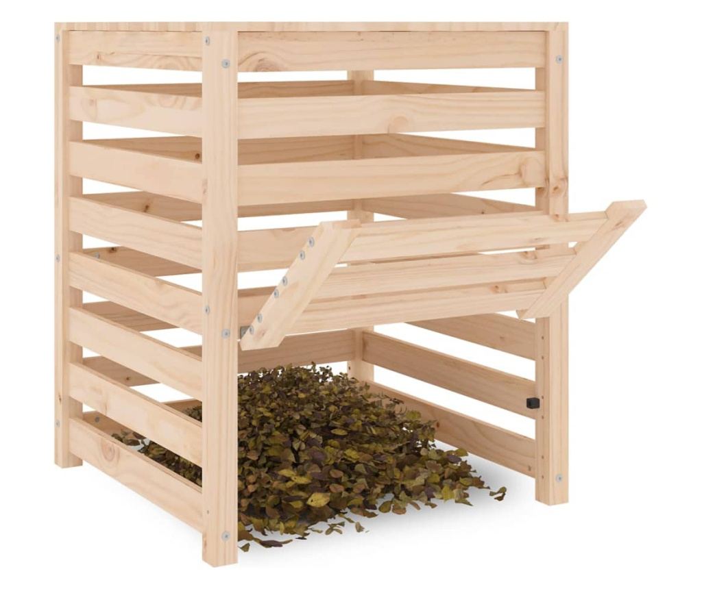 Компостер, 63,5x63,5x77,5 см, Масивна борова дървесина - 4