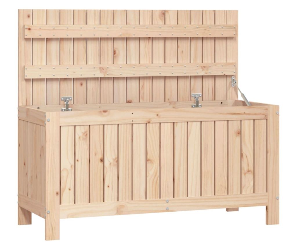 Градинска кутия за съхранение, 108x42.5x54 см, масивна борова дървесина - 2