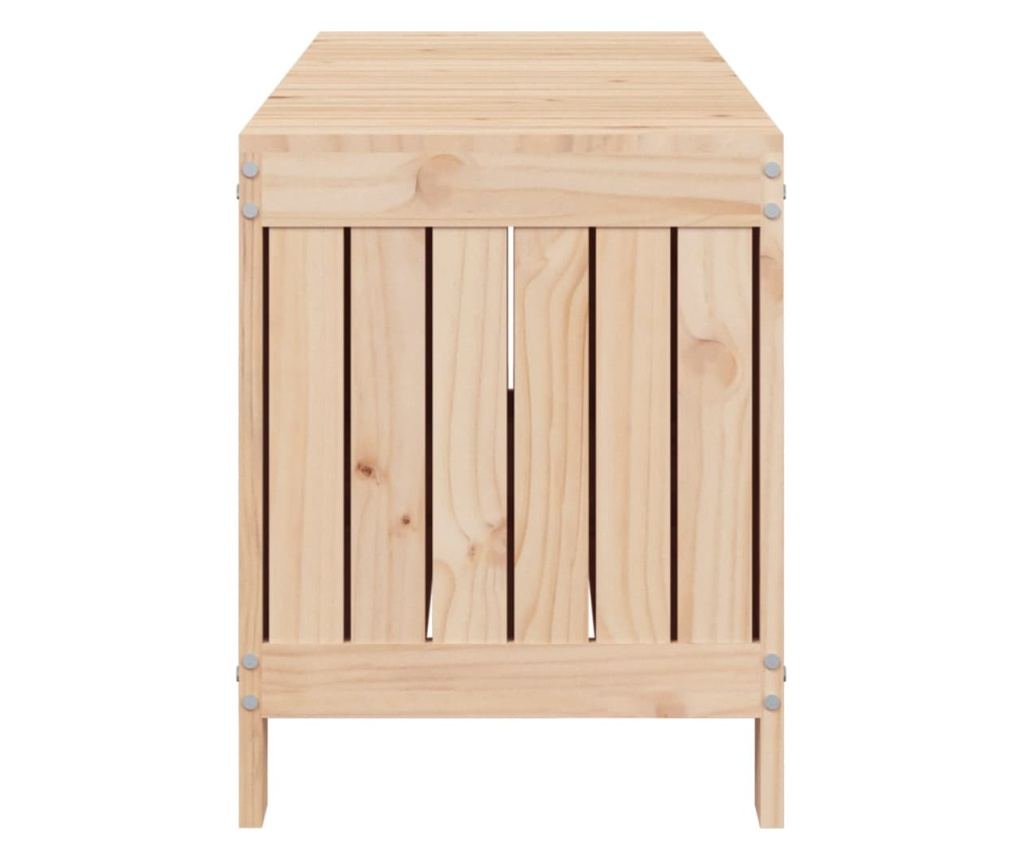 Градинска кутия за съхранение, 108x42.5x54 см, масивна борова дървесина - 7