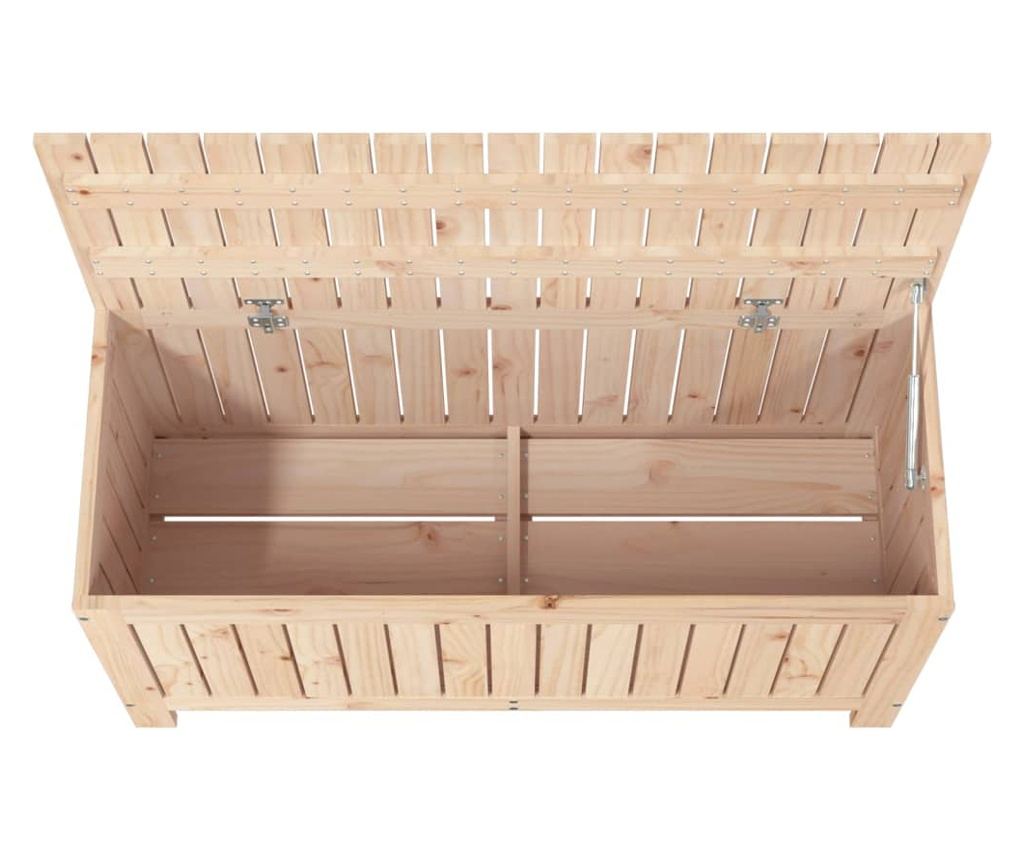 Градинска кутия за съхранение, 108x42.5x54 см, масивна борова дървесина - 8