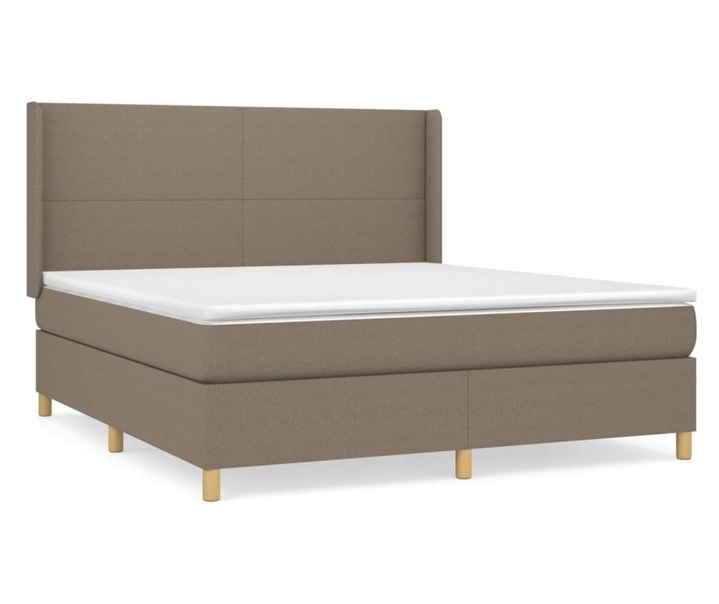 Боксспринг легло с матрак, тъмносиво, 160x200 см текстил - 2