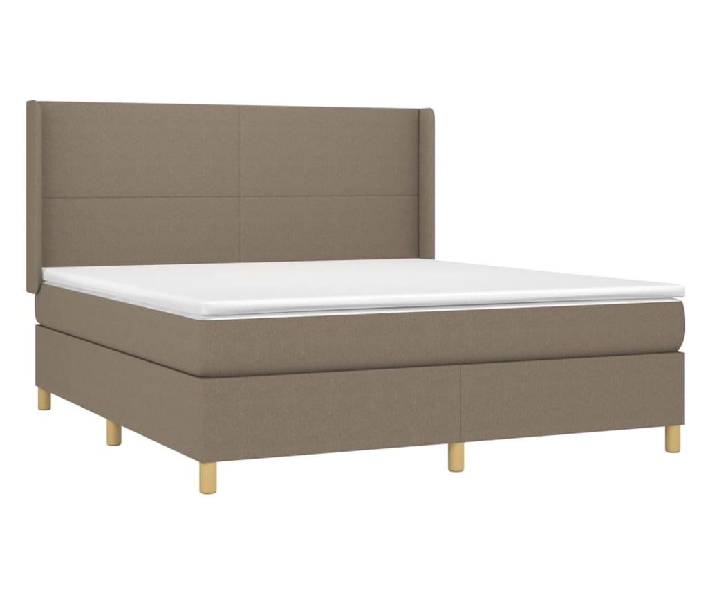 Боксспринг легло с матрак, тъмносиво, 160x200 см текстил - 3