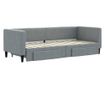 Daybed με επέκταση και συρτάρια, ανοιχτό γκρι, 80x200 εκ. ύφασμα thumbnail 3