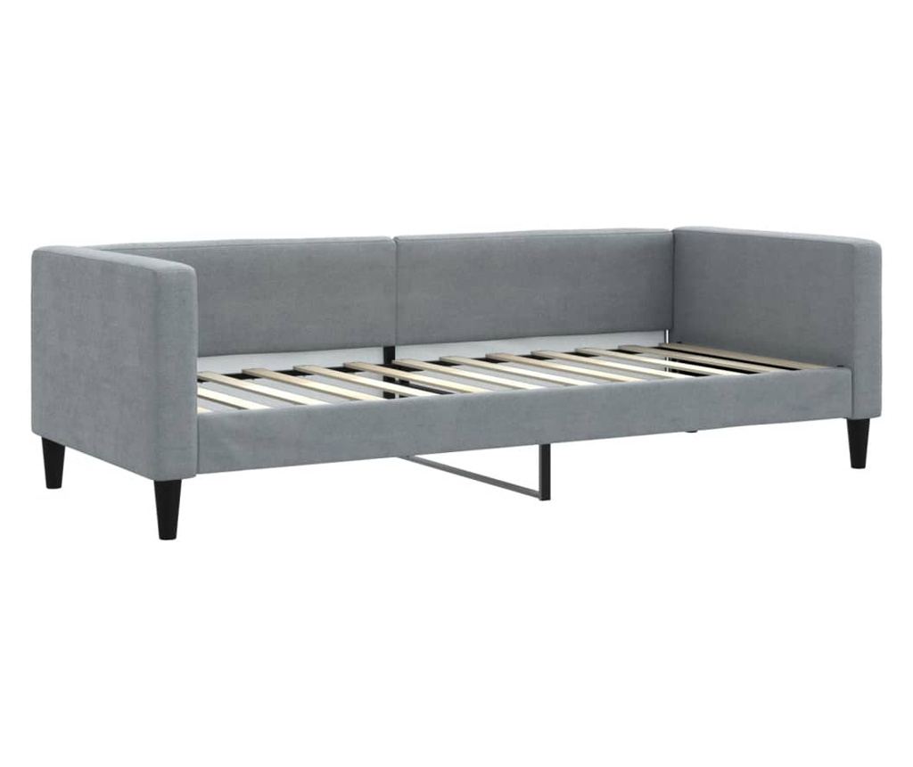 Daybed με επέκταση και συρτάρια, ανοιχτό γκρι, 80x200 εκ. ύφασμα - 6