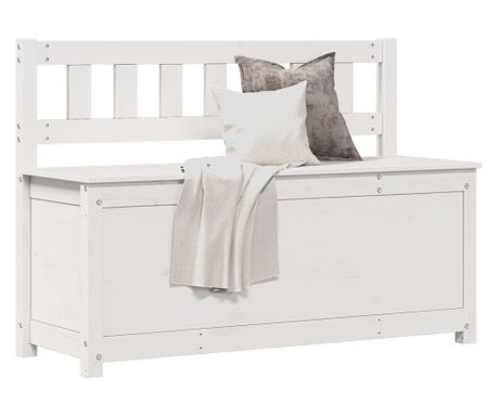 Banka, bela, 110x41x76,5 cm, masivno borovo leso