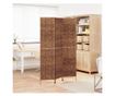 Кафяв разделител за стая от 3 пана от водна хиацинт, 122x180 см thumbnail 1