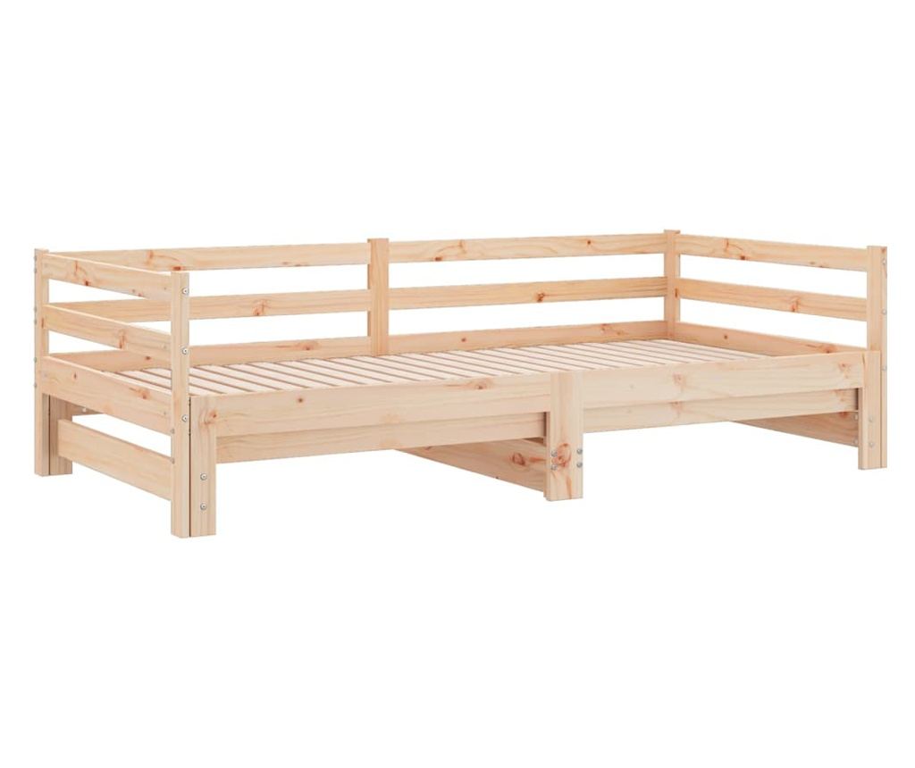Rozkładane łóżko dzienne 2x(80x200) cm lite drewno sosnowe - 3
