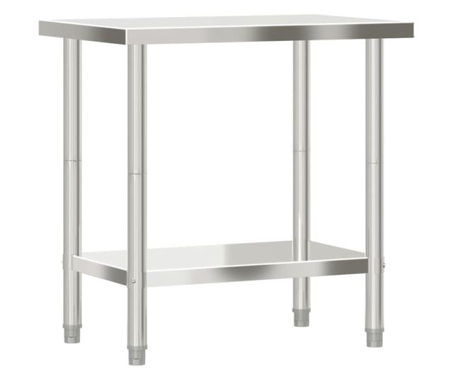 rozsdamentes acél konyhai munkaasztal 82,5 x 55 x 85 cm