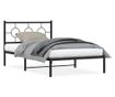 fekete fém ágykeret fejtámlával 107 x 203 cm