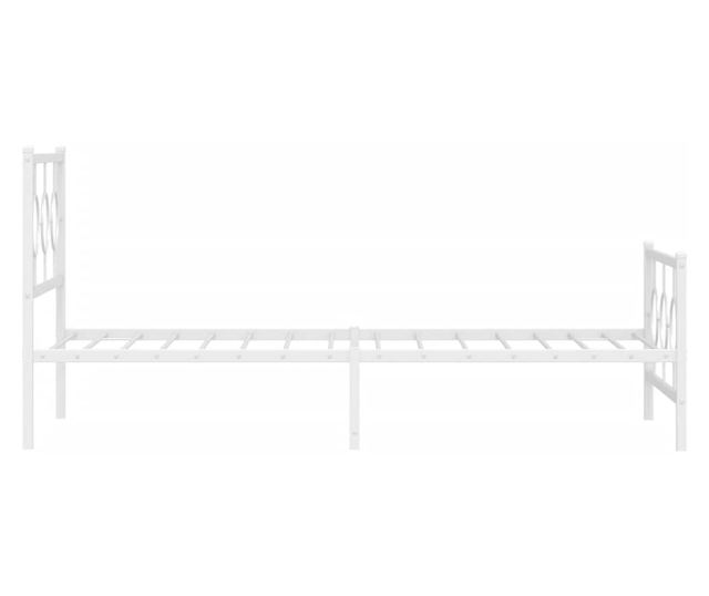 fehér fém ágykeret fej- és lábtámlával 100x200 cm