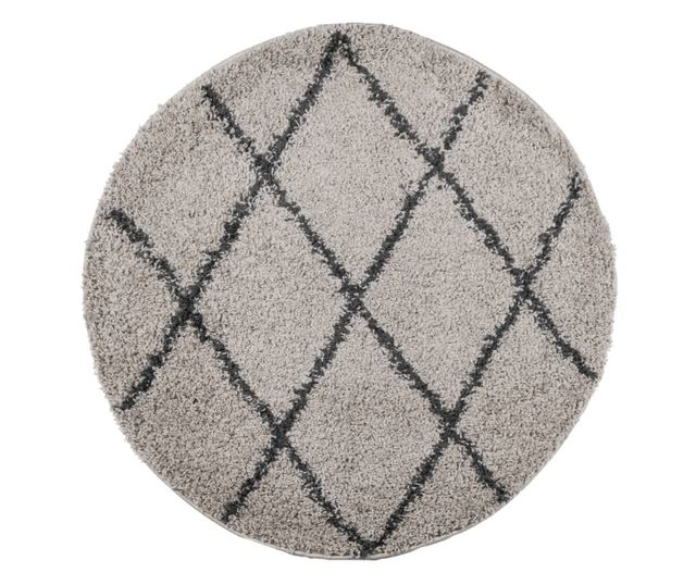 PAMPLONA bézs és antracit bolyhos modern szőnyeg Ø 280 cm