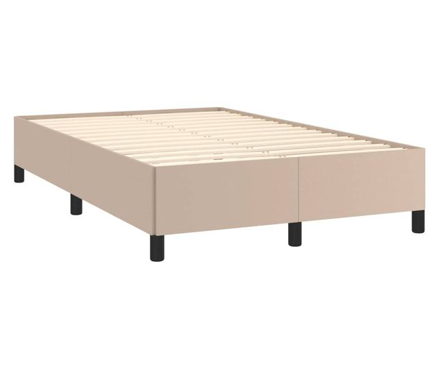 cappuccino színű műbőr ágykeret 120 x 190 cm