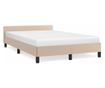 cappuccino színű műbőr ágykeret fejtámlával 120x190 cm