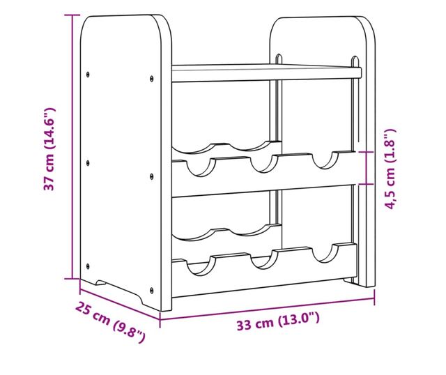 tömör fenyőfa bortartó állvány tetővel 33x25x37 cm