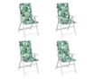 Jastuci za stolice visokog naslona, 4 kom, uzorak lišća, tekstil thumbnail 4