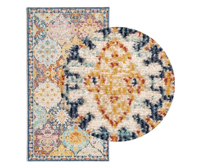 ARBIZU többszínű vintage stílusú bel-/kültéri szőnyeg 80x150 cm