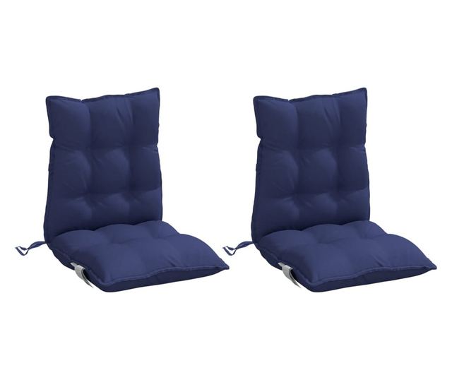 2 db tengerészkék oxford szövet alacsony háttámlájú székpárna