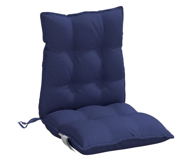 2 db tengerészkék oxford szövet alacsony háttámlájú székpárna