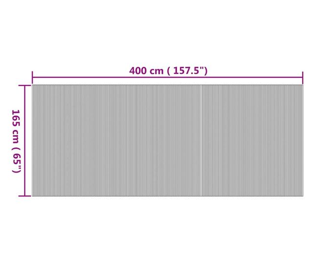 természetes színű bambusz térelválasztó 165 x 400 cm