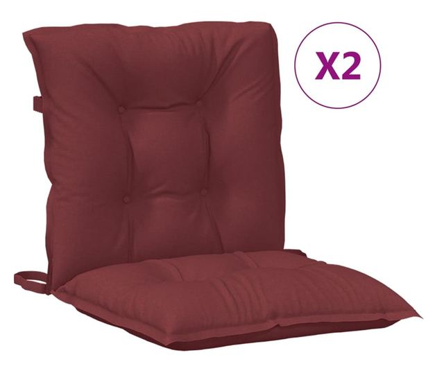 2 db melange bordó szövet háttámlás székpárna 100x50x7 cm