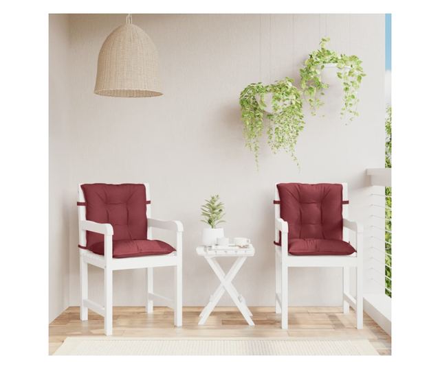 2 db melange bordó szövet háttámlás székpárna 100x50x7 cm