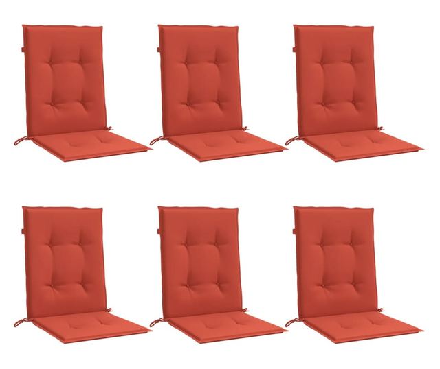 6 db melange piros szövet háttámlás székpárna 100x50x4 cm