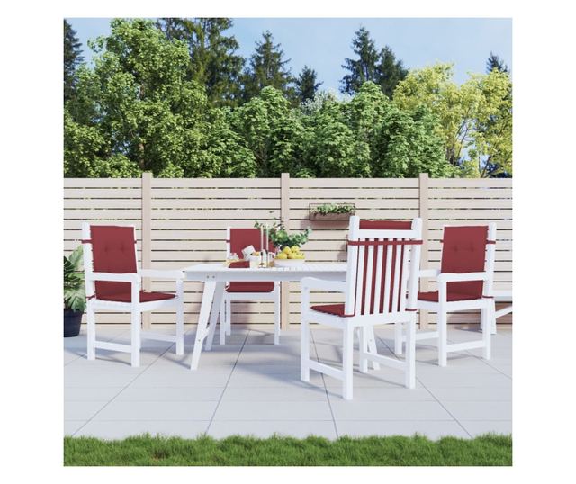 4 db melange bordó szövet háttámlás székpárna 100x50x4 cm