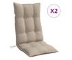 2 db tópszínű oxford-szövet magas háttámlájú székpárna