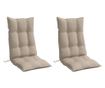 2 db tópszínű oxford-szövet magas háttámlájú székpárna