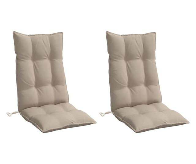 2 db tópszínű oxford-szövet magas háttámlájú székpárna