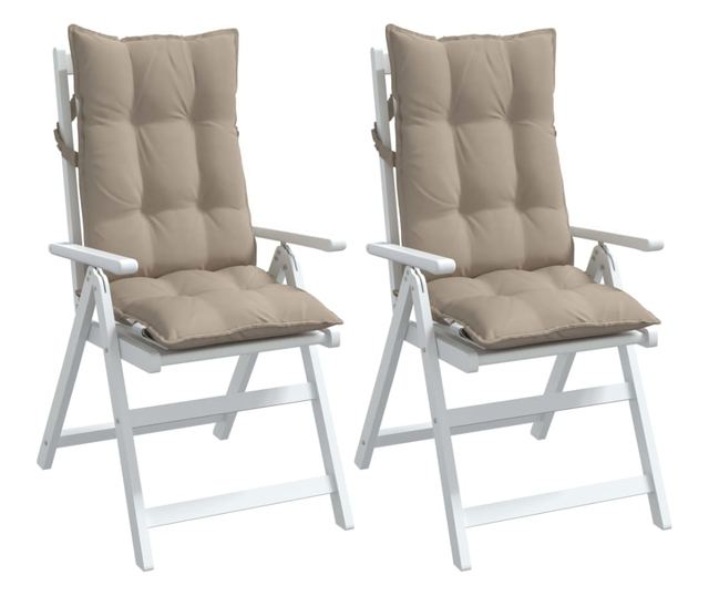 2 db tópszínű oxford-szövet magas háttámlájú székpárna