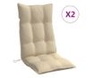 2 db bézs oxford-szövet magas háttámlájú székpárna