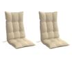 2 db bézs oxford-szövet magas háttámlájú székpárna