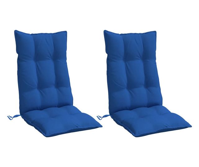 2 db királykék oxford szövet magas háttámlájú székpárna