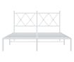 fehér fém ágykeret fejtámlával 140 x 190 cm