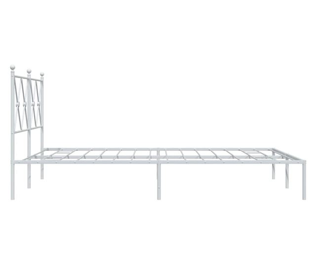 fehér fém ágykeret fejtámlával 140 x 190 cm