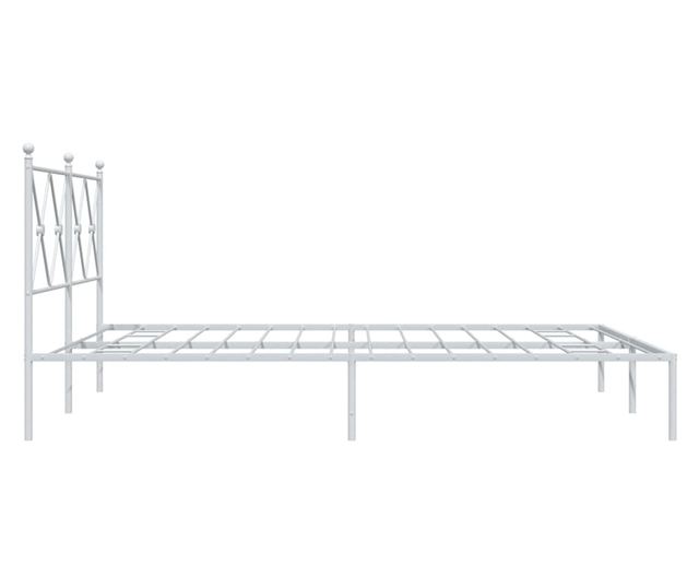 fehér fém ágykeret fejtámlával 150 x 200 cm