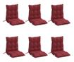 6 db bordó oxford-szövet alacsony háttámlájú székpárna