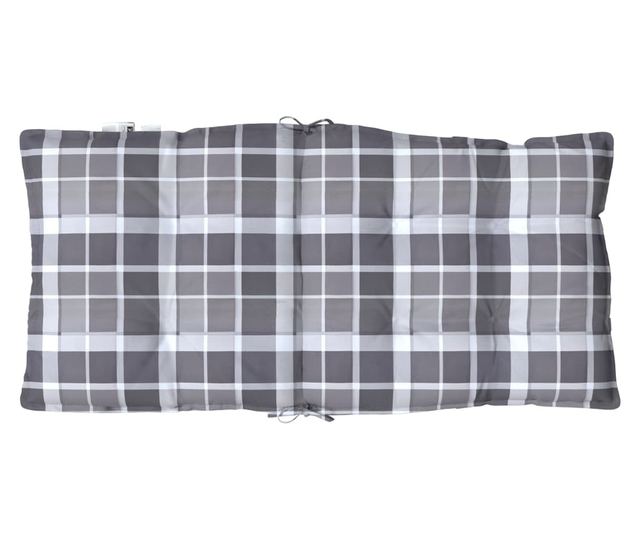 4 db szürke kockás oxford szövet alacsony háttámlájú székpárna