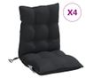 4 db fekete oxford szövet alacsony háttámlájú székpárna