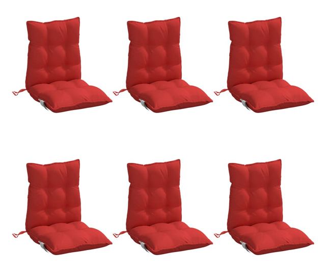 6 db piros oxford szövet háttámlás székpárna