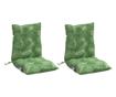 2 db levélmintás oxford szövet alacsony háttámlájú székpárna