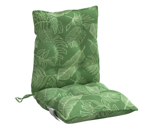 2 db levélmintás oxford szövet alacsony háttámlájú székpárna