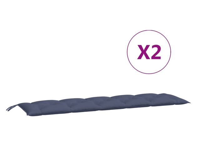 2 db tengerészkék oxford szövet kerti padpárna 180 x 50 x 7 cm